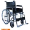 Chromstahlrahmen Rollstuhl mit fester Fußstütze